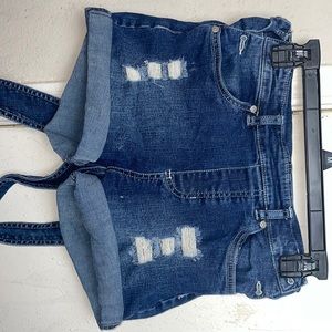 Jean Short Overalls